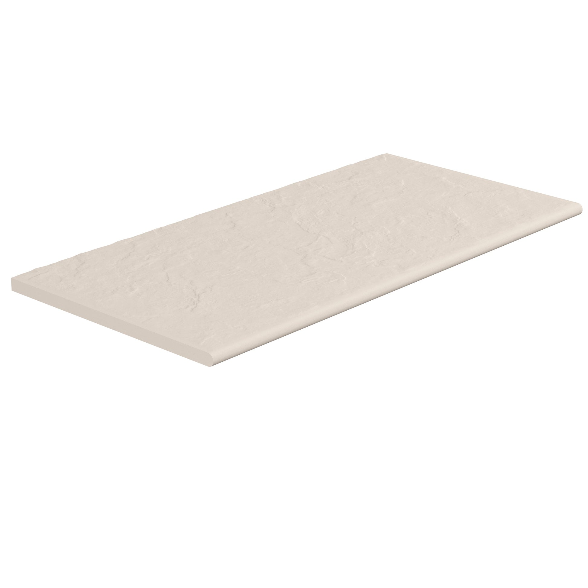 SeraPool Relax full-body porcelain pool coping, beige bullnose edge, textured poolside trim piece
