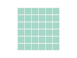 SeraPool Grid of small porcelain pool teal tiles on a white background