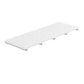 SeraPool Relax full-body porcelain concealed drain grate in White color and 10x26 size, studio image with integrated supports.