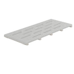 SeraPool Relax gray full-body porcelain pool drain grate, 12×26, studio product image on white background.