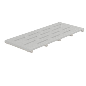 SeraPool Relax gray full-body porcelain pool drain grate, 12×26, studio product image on white background.