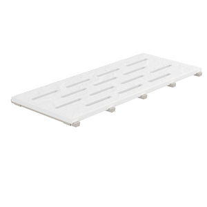 SeraPool Relax white full-body porcelain pool drain grate, 12×26, studio product image on white background.