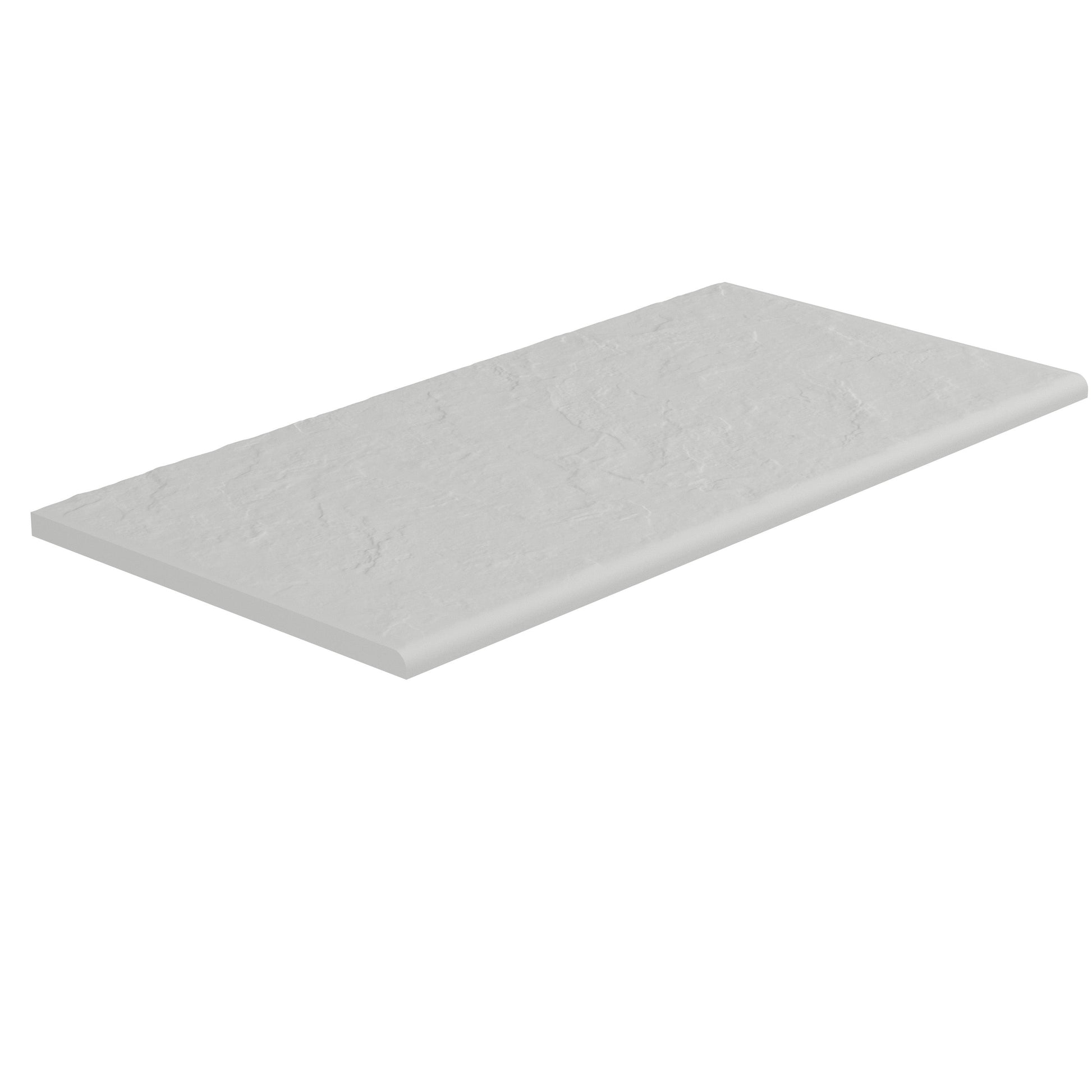 SeraPool Relax full-body porcelain pool coping in Gray, half bullnose edge profile, studio view.