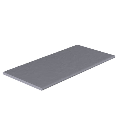 SeraPool Relax full-body porcelain slot overflow edge tile, Anthracite color, half bullnose profile.