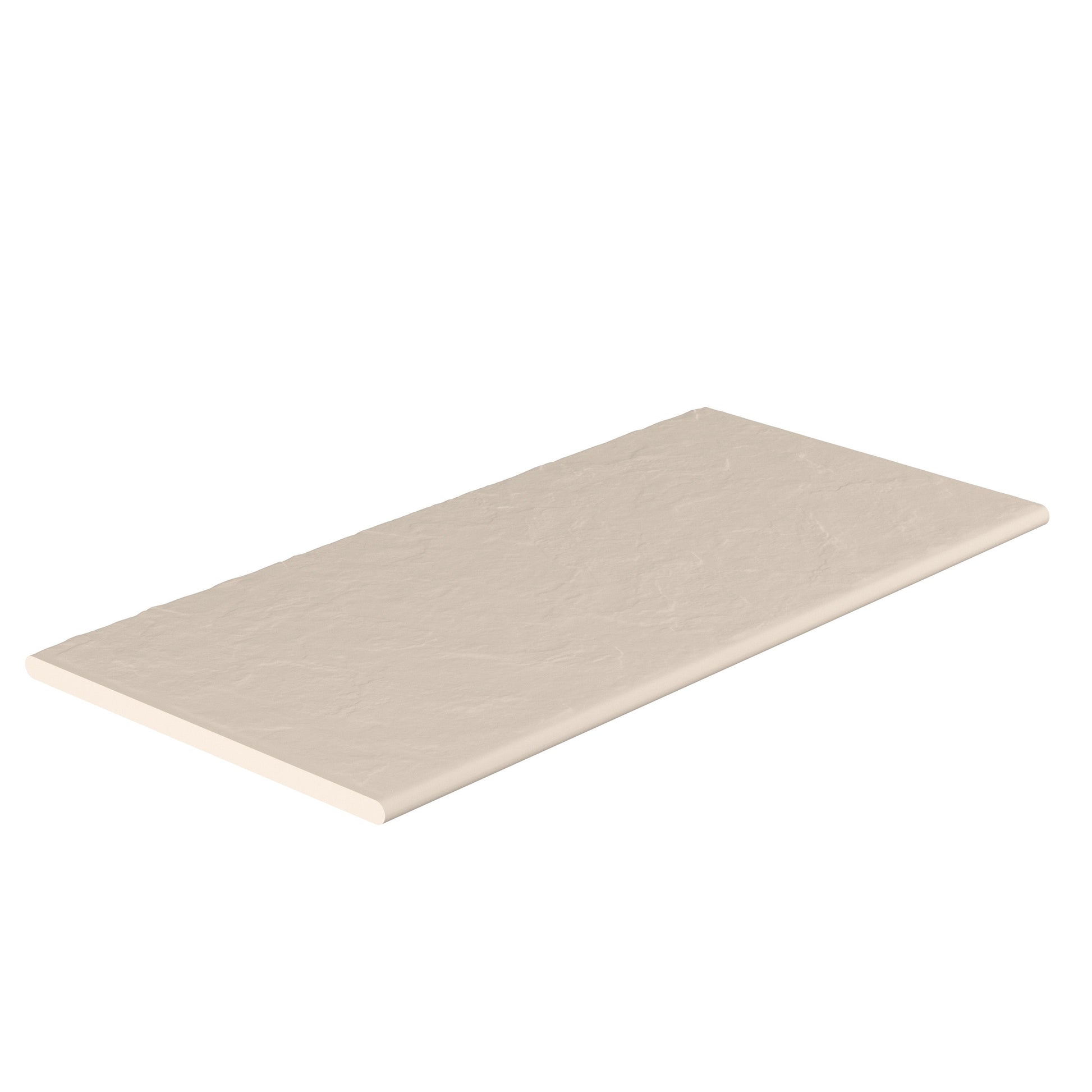 SeraPool Relax full-body porcelain slot overflow edge tile, Beige, half bullnose — studio image