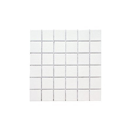 SeraPool White square porcelain pool tiles arranged in a grid pattern on a white background