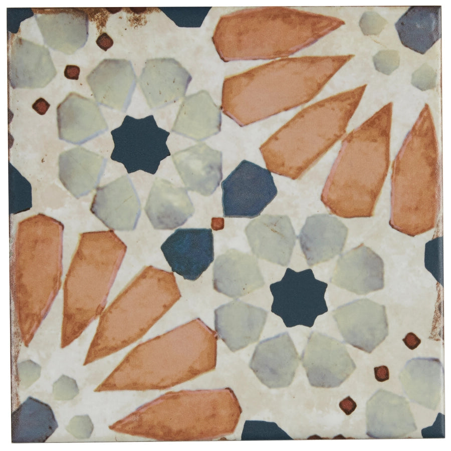 Retro Revival Decorative Porcelain Floor Tiles – 8x8 Silver Mist - Glazed-Porcelain Tile  