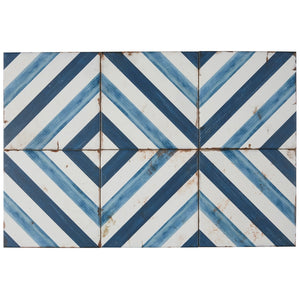 Retro Revival Sapphire Glow 8×8 matte decorative porcelain tile.