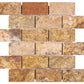 Scabos Travertine 2x4 Mosaic Tile – Polished, Tumbled & Split-Face