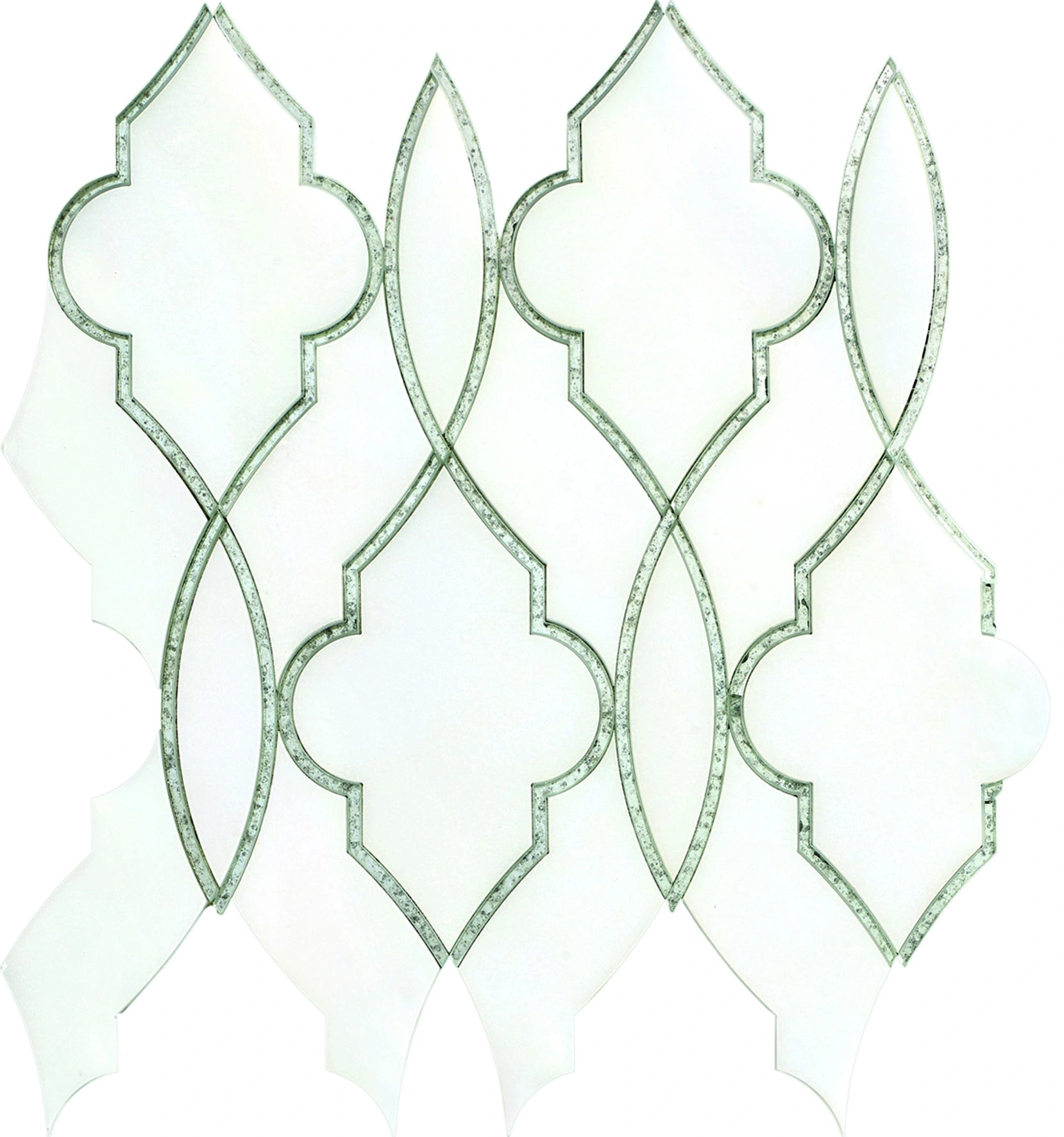 Château Luxe Mosaic Tile – Intricate Water-Jet Marble Design with Modern Elegance.