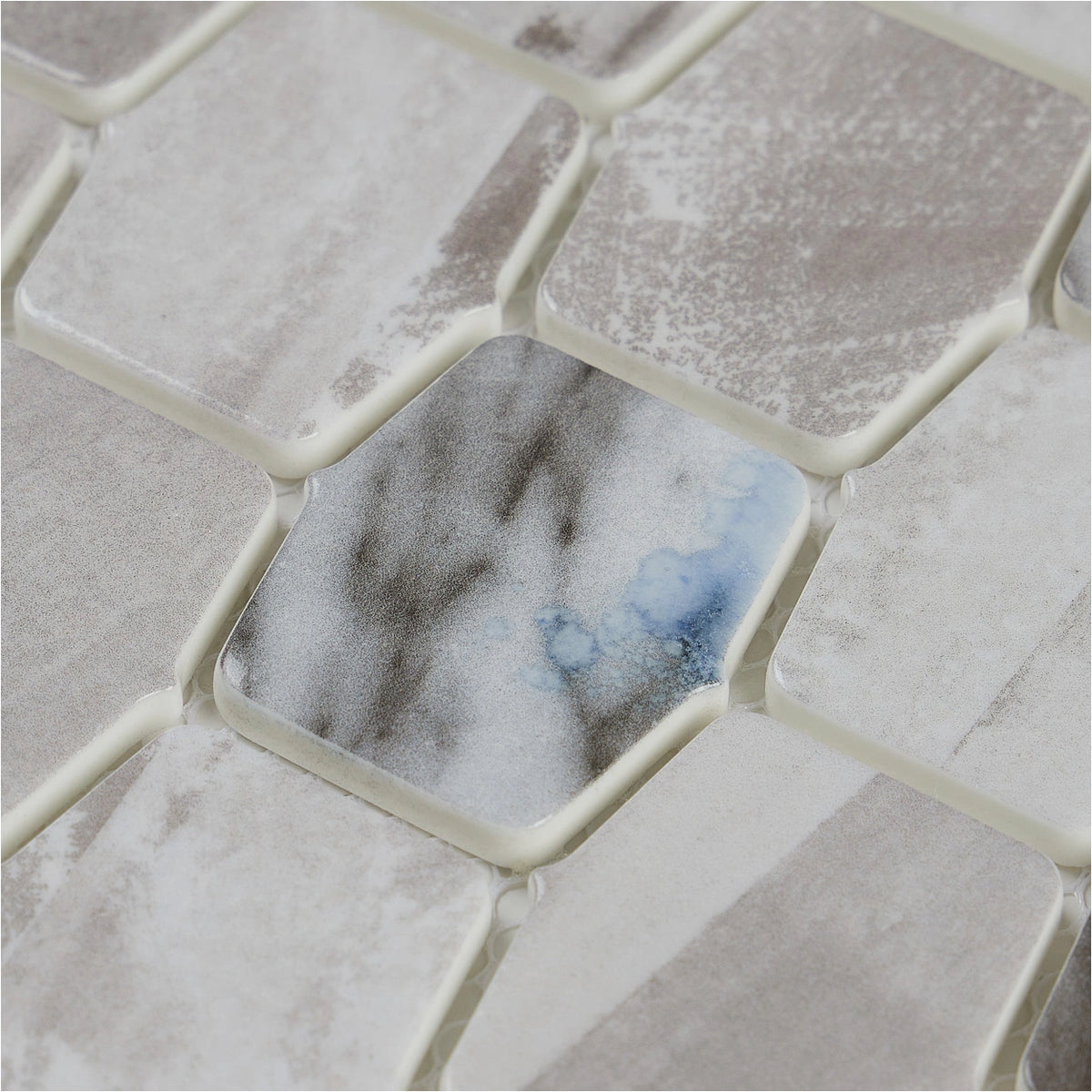 Seascape Pacific Horizon pressed-glass lantern mosaic close-up.