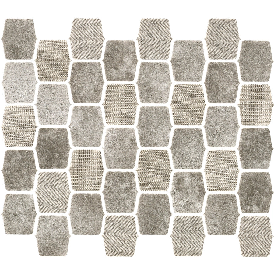 Serene Layers 2-Inch Lantern Glass Mosaic - Ash Gray - Glass Mosaic  