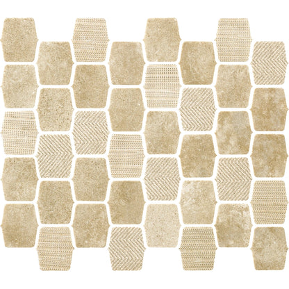 Sandstone Beige 2″ lantern glass mosaic tile 