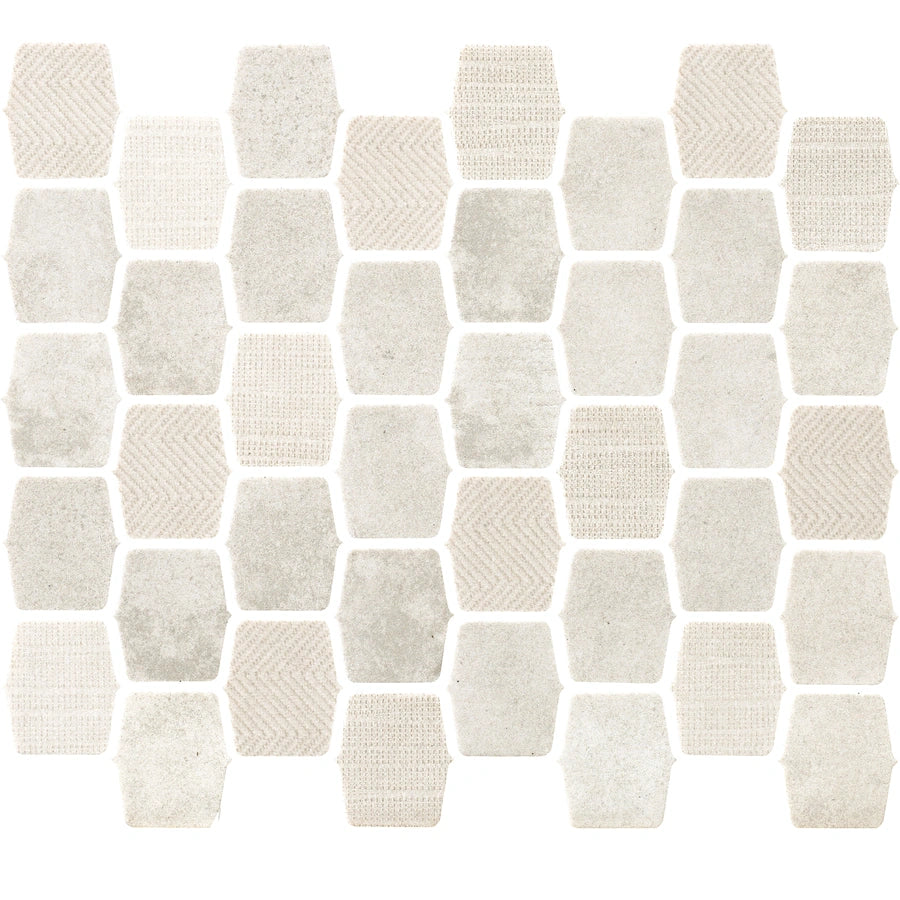 Serene Layers 2-Inch Lantern Glass Mosaic - Desert Ivory - Glass Mosaic  