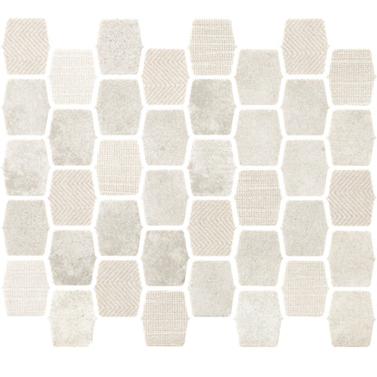 Serene Layers 2-Inch Lantern Glass Mosaic - Desert Ivory - Glass Mosaic  