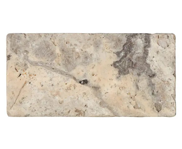 Silver Travertine Subway Tile – (3x6-4x4-6x6) Tumbled - Tile  