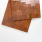 Brown square zellige tiles stacked on a white background