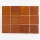 Grid of terracotta tiles on a white background