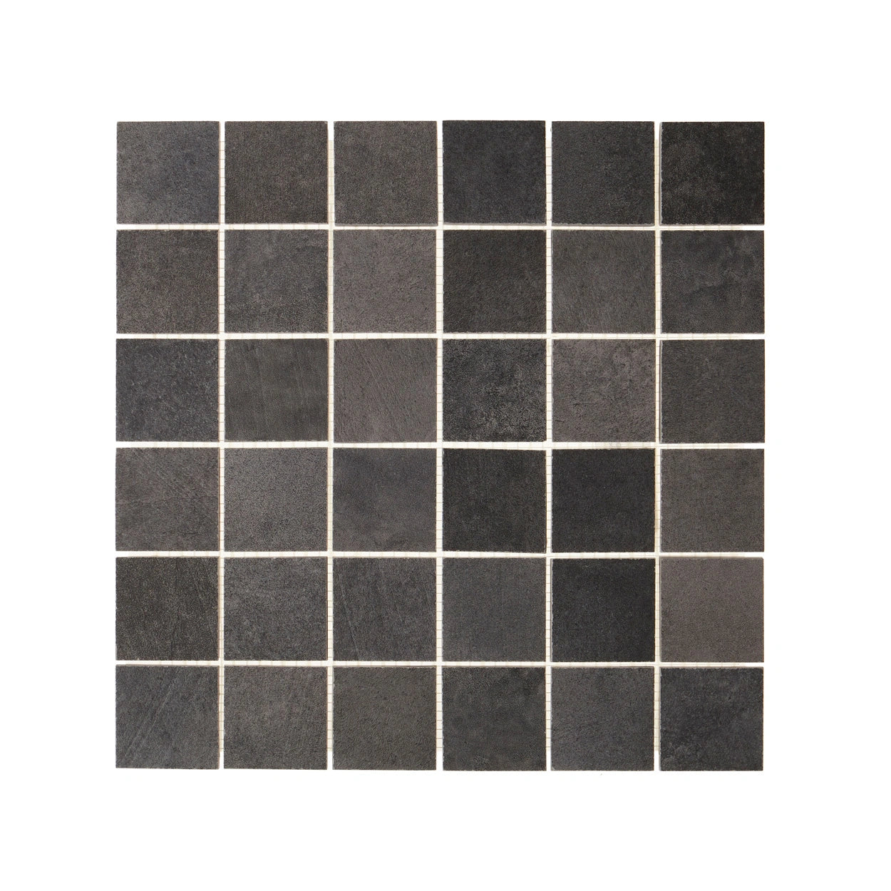 Textura Porcelain Tile – Stamped Concrete Look -2x2 Anthracite - Glazed-Porcelain Tile  