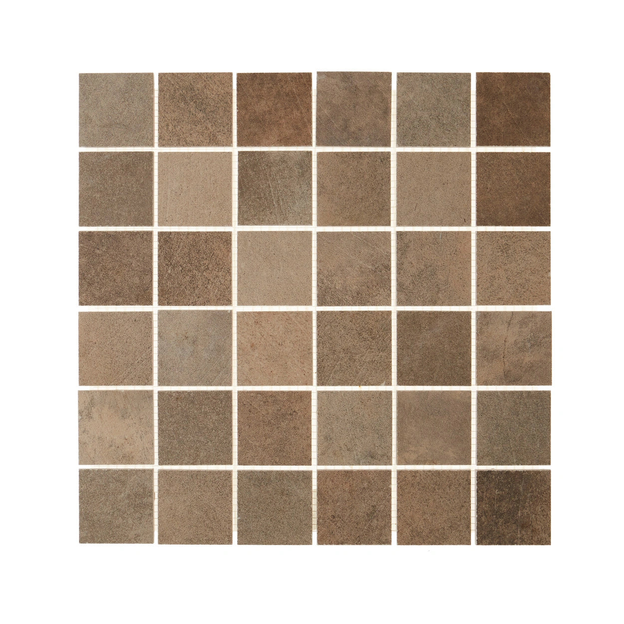 Textura Porcelain Tile – Stamped Concrete Look - 2x2 Brown - Glazed-Porcelain Tile  