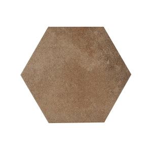 Textura Porcelain Tile – Stamped Concrete Look - Brown Hexagon - Glazed-Porcelain Tile  