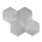 Hexagonal 14x16 Textura porcelain tile with a stamped concrete-inspired design. Multi-piece image for color variation and the look.