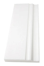 White Thassos Marble 4 ¾” x 12” Baseboard Trim with polished finish, ideal for elegant interior decor.