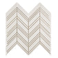 White Thassos Marble Chevron Mosaic