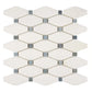 White Thassos Marble Elongated Hexagon Blue Mosaic