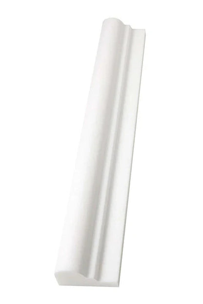 Oriental White marble ogee liner with single step design, ideal for adding elegance to walls and floors.