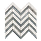 White Thassos Marble Chevron Blue Mosaic