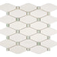 White Thassos Marble Elongated Hexagon Green Mosaic