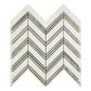 White Thassos Marble Chevron Green Mosaic