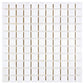 White Thassos 1 x 1 marble mosaic with polished finish for bright and luxurious spaces.