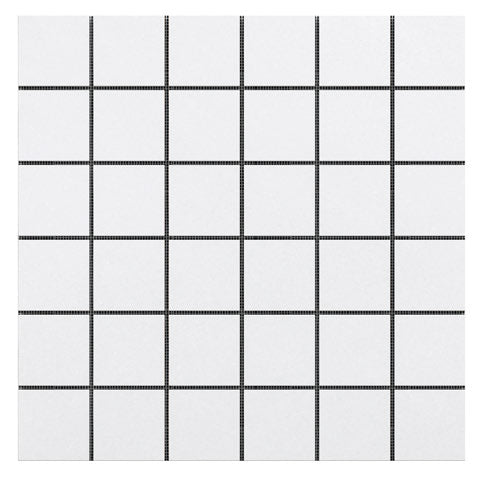 White Thassos 2×2 Mosaic with polished and honed in brilliant white natural marble.