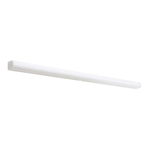 White Thassos ½×12 Pencil Liner with collection installation in brilliant white natural marble.