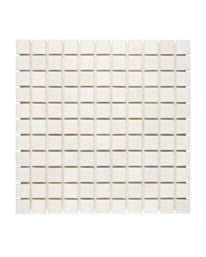 White Thassos 1 x 1 Marble Mosaic - mosaic  