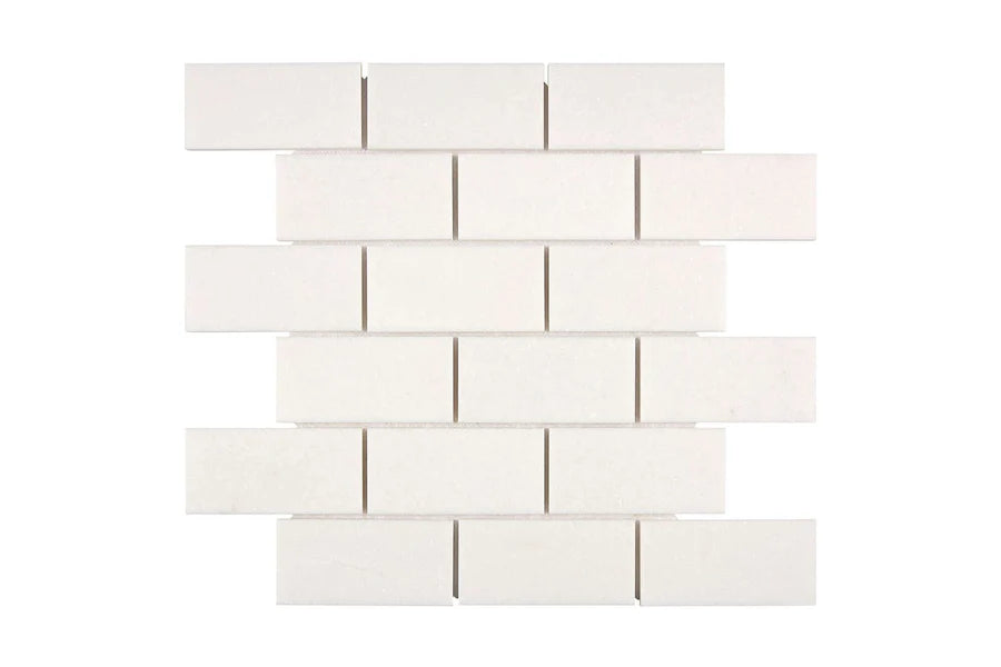 white thassos greek marble mosaic 2 x 4 mosaic tile commercial and residential interior and exterior shower backsplash countertop deck patio wall floor decorative