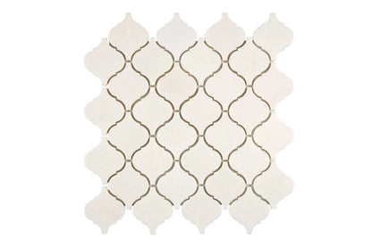 white thassos greek marble mosaic arabesque or lantern mosaic tile commercial and residential interior and exterior shower backsplash countertop deck patio wall floor decorative