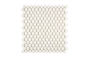 white thassos greek marble elongated penny round mosaic tile commercial and residential interior and exterior shower backsplash countertop deck patio wall floor decorative