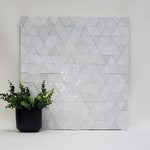 Triangle mosaic tile adding dramatic Moroccan style to modern interiors