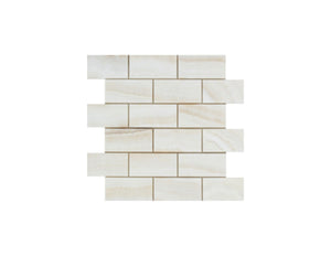 Vanilla Onyx Stone 2 x 4 Brick Mosaic Tile Polished