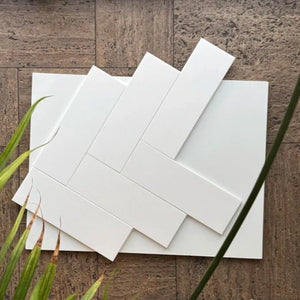 White Thassos 4×12 Subway Tile with polished and honed in brilliant white natural marble.