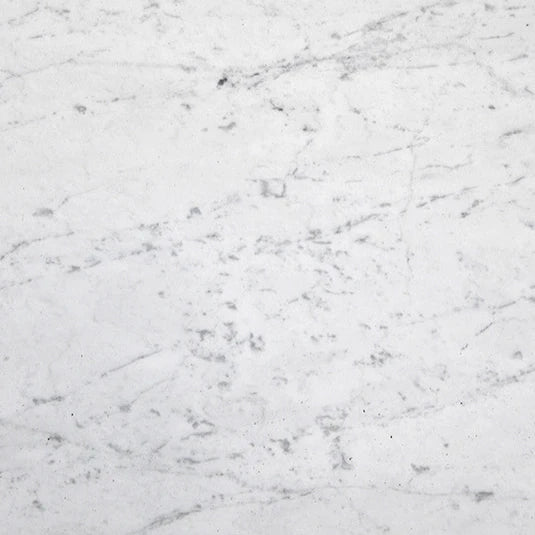 White Carrara Marble Tile dry-lay showcasing luxury main floor selection from in-stock 24x24 inventory