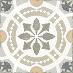 Sahara Geometry 8x8 porcelain floor tile featuring elegant geometric motifs.