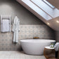 Bathroom wall installation image with Oasis Pattern 8x8 porcelain tile