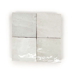 Zellige Wall Tiles – Moroccan Handcrafted Elegance_Casablanca White color 4x4 tiles, designers choice selection showcase