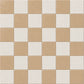 Pattern repeat of Adeline Checkerboard Zellige Tile showing Warm Sand and Ivory handcrafted Moroccan Zellige.