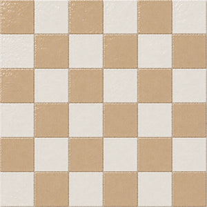 Pattern repeat of Adeline 4×4 Zellige checkerboard in Sand & Ivory.