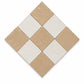 Adeline Checkerboard Zellige Tile displayed in a 45-degree diamond layout featuring Warm Sand and Ivory Moroccan Zellige.